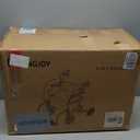 Foldable Rollator Walker with Seat for Seniors & Adults Lightweight 2-in-1 Walker and Wheelchair Combo Adjustable Handle Height Transport Chair with Brakes 300 lbs Weight Capacity (BlueHd-all Terrain(10" Front and 8" Rear Wheels))