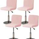 Gollense Bar Stool Covers Set of 4 Stretch Pub Counter Stool Chair Covers with Backs, Square Swivel Barstool Seat Slipcover with Elastic Bottom for Low Short Back Dining Chair