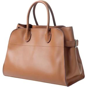 Genuine Leather Women's Large Retro Top-handle Tote Handbag 2024 (Brown)