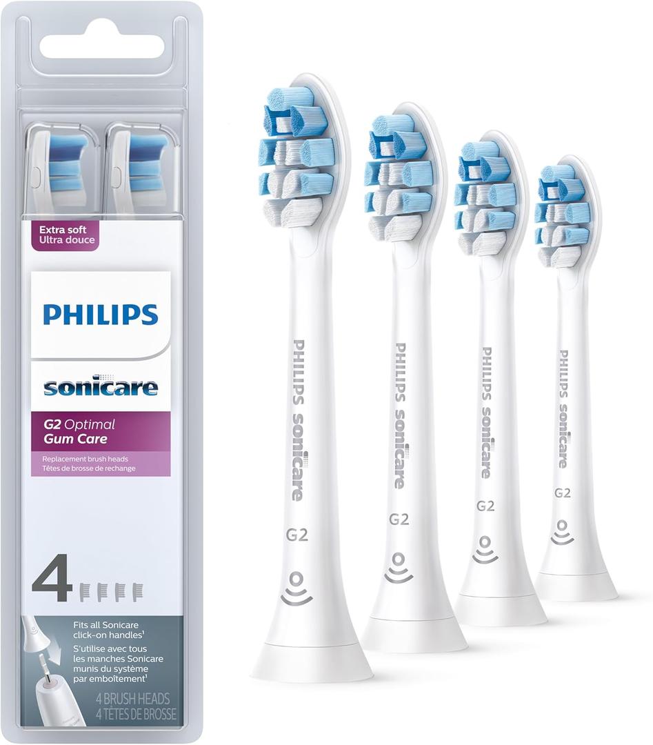 Philips Sonicare Optimal Gum Care Replacement Toothbrush Heads, HX9034/65, BrushSync Technology, White 4-pk (4 Count (Pack of 1) Philips Sonicare Optimal Gum Care Replacement Toothbrush Heads, HX9034/65, BrushSync Technology, White 4-pk (4 Count (Pack of 1)