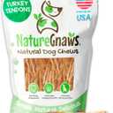Nature Gnaws USA Turkey Tendons for Dogs (1Lb) - Delicious Grain Free Reward Snack for Small, Medium & Large Breeds - Premium Natural Dog Chew Treats (EXP 07/01/28)