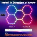 RGB Hexagon Garage Lights, Music Sync LED Hexagon Lights for Gaming Room, Smart App & Remote Control, DIY Honeycomb Ceiling Light for Studio Gym Basement Deco