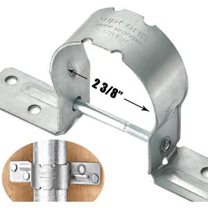 2-3/8" Fence Brackets SupConn (12Pcs), Galvanized Pipe Grip Tie, Steel to Wood Fence Brackets,Metal Brackets for Metal Posts (No Include Screws)