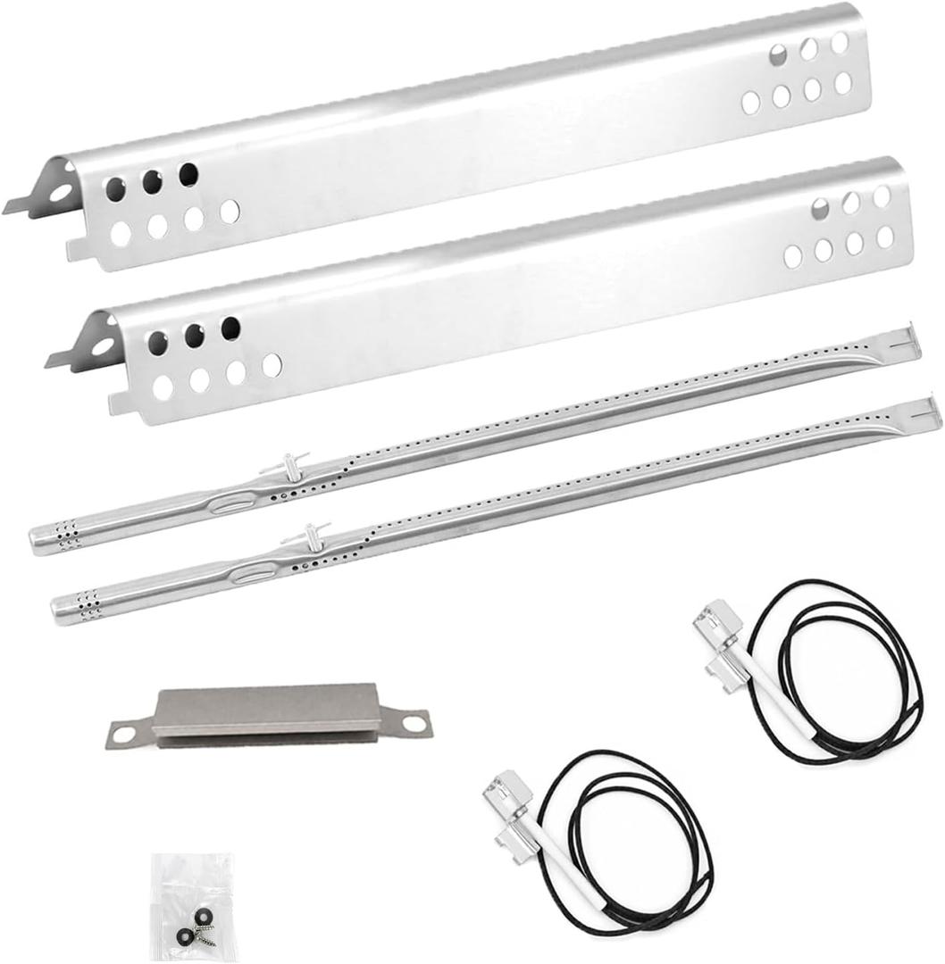 Grill Replacement Parts for Charbroil Performance 2 Burner 463347519 463625217 463625219 463673519 463673517, G470-5200-W1 Burner, G470-0004-W1 Heat Plate, Crossover Tube, Igniter Wires