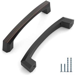 KNOKLOCK 10 Pack 4 Inch(102mm) Kitchen Cabinet Handles Oil Rubbed Bronze Cabinet Pulls Kitchen Cabinet Hardware Drawer Pulls for Dresser Cupboard Wardrobe, Black