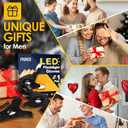 PARIGO Fathers Day Dad Gifts from Daughter Wife Son, Lights Finger LED Flashlight Gloves for Men, Grandpa Father Day Gifts for Husband Papa, Cool Suff Camping Gadgets Fishing Tools Gifts for Men Him