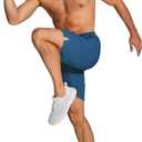 COOFANDY mens Athletic Shorts (Blue, M)