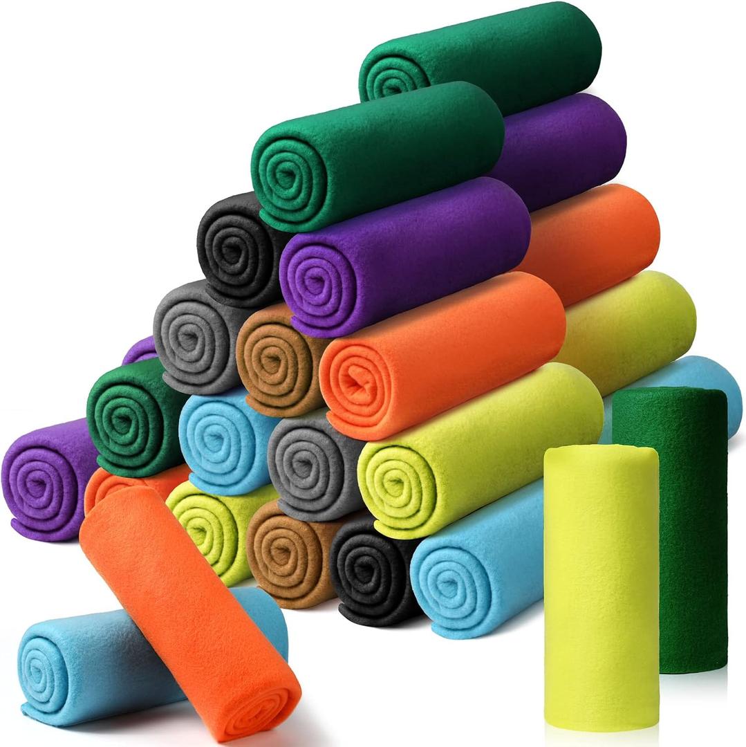 Kinlop 40 Packs Fleece Blanket Bulk 60 x 50 Inch Soft Lightweight Fleece Cozy Blanket Warm Throw Plush Pet Throw for Bed Couch Sofa Home Office Wedding Gifts Travel Camping(Fresh Color,40 Packs)