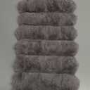 Neelvin Grey Faux Fur Cozy Soft Plaid Decorative Throw Pillow Covers 18x18 inch Set of 2,Velvet Pillowcase Cushion Case for Sofa Couch