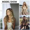 Long Blonde Wig for Women Middle Part Ombre Blonde Wavy Wigs Natural Looking Synthetic Heat Resistant Fiber Wigs for Daily Party Use (26 Inch)