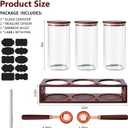 ZOMUIA Glass Coffee Containers Airtight Coffee Bean Storage Canisters with Shelf, 3Pcs 44oz Coffee Station Organizer, Kitchen Food Storage Jars for Sugar, Candy, Oats, Nuts (Retro)