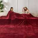 COOVA Oversized King Fleece Blanket 120x120 inches, Soft Cozy Warm Giant Extra Large 10'x10' Blanket for Bed, Sofa, Couch,Travel, Camping, California Huge Big Throw Blanket, Jacquard Burgandy Red