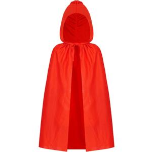 Dxhycc Kids Hooded Cloak Cape Unisex Halloween Cloak for Boys Girls Halloween Christmas Role Play Cosplay Costume (Red)