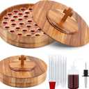 Zhehao 1 Set Wood Communion Set Holy Communion Trays for Churches with Lid Churches Cup Fillers and 100 Disposable Cups (Dark Brown)