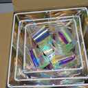 DomKom Set of 3 Nesting Christmas Lighted Gift Boxes - Indoor/Outdoor LED Present Decorations with Metal Frame, Silver Bows & Pinecone Accents - Pre-Lit Holiday Yard & Home Decor (Xmas Tree on Gauze)