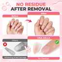 UNA GELLA 20ml*2PCS Nail Glue Remover for Press on, Multi-Functional Pinpoint Glue Remover Fast Removal Gentle Non-Acetone with Crystal Sticks for Nail Polish False Acrylic Nail Tips Home DIY
