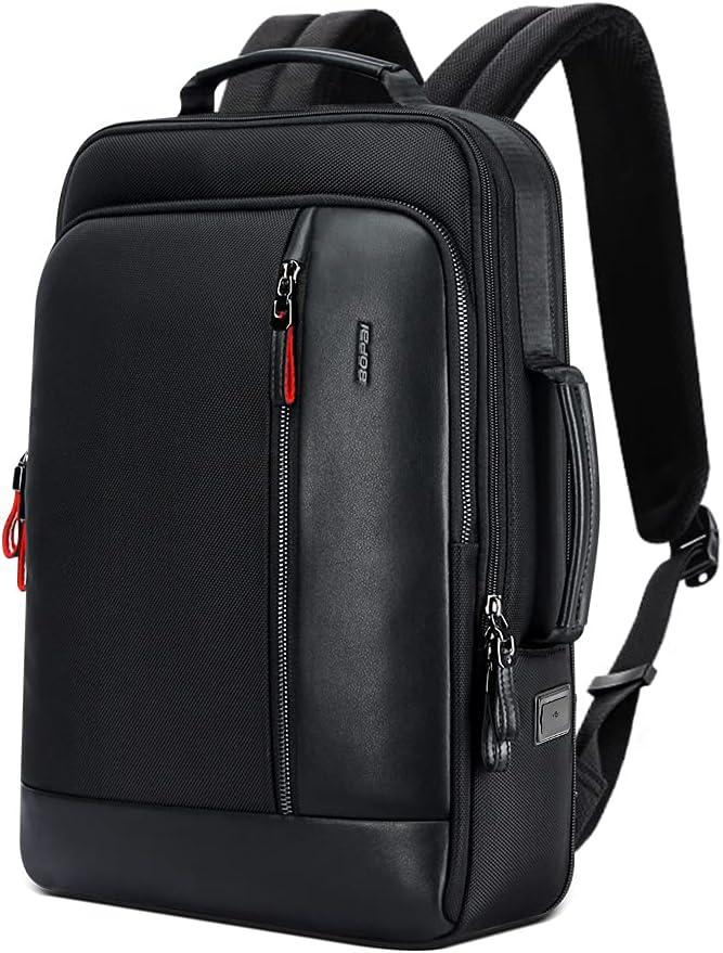 BOPai Intelligent expandable large Smart 15.6 inch Backpack Travel Friendly Water Resistant Anti-Theft Laptop Rucksack with USB Charging Business Laptop Backpack Men Black Multi-Functional