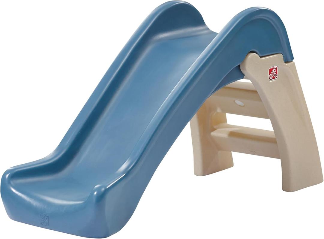 Step2 Play & Fold Junior Slide, Kids Indoor/Outdoor Play Slide, Backyard Playground Set, Easy Grip, Wide Ladder, Outside Jungle Gym, For Toddlers 1.5-4 Years Old, 5 Ft Or Less