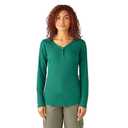 Dickies Womens L/S Henley, RAIN Forest, Medium