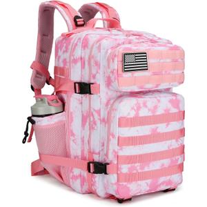 45L Tactical Assault Backpack 3 day assault pack with Molle Waterproof backpack Rucksack for Tactical Backpacks (Pink coral)