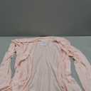 MEROKEETY Women's Lightweight Cardigan Summer Long Open Front Button Down Trendy Loose Outwear with Pockets (Pink, S)