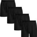 INNERSY Men's Boxer Shorts Loose Fit Soft Cotton Boxers for Men 4 Pack (Medium)