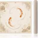 Ivory Koi Lotus Mahjong Mat for Table