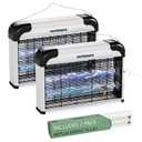 20W Electric Bug Zapper, Indoor Fly Insect Killer with 3000V Grid, UV Light, Mosquito Gnat Zapper w 2 Replacement Bulbs for Home, Kitchen, Restaurant, Garage 2pc