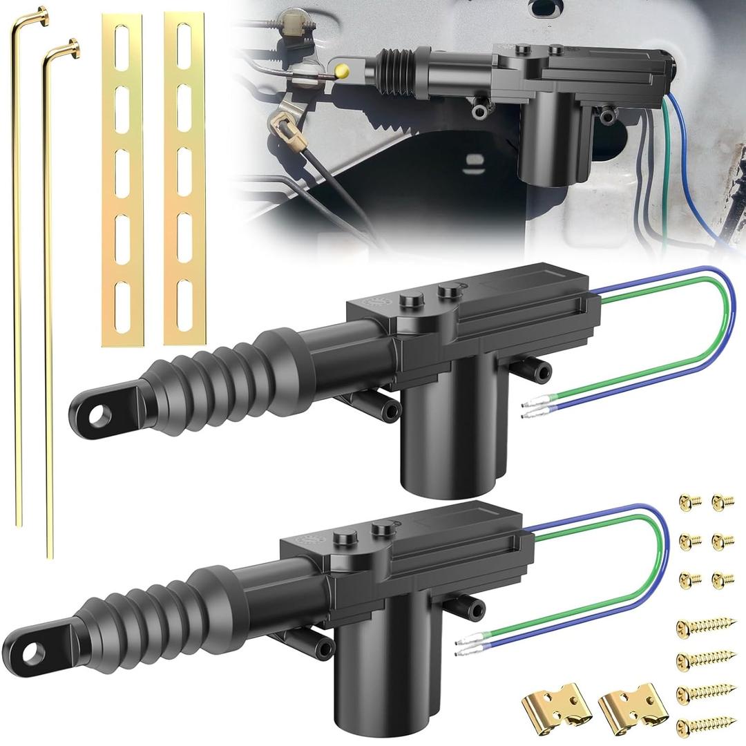2 PCS 12v Door Lock Actuator Kit, Universal Power Mode Door Lock Actuator with Tool Set, 2 Wire Electric Blend Door Lockout Actuators, Adds Power Doors Locks to Most Vehicles