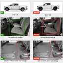 LASFIT Floor Mats for Ram 1500 Crew Cab 2019-2024 Bench Seat (NOT for Bucket Seat) with Rear Under-Seat Factory Storage 4 Full Size Doors, All Weather TPE Custom Fit 1st & 2nd Row, Black