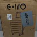 Coolife Luggage Suitcase Carry-on Spinner TSA Lock USB Port Expandable (only 28’’) Lightweight Hardside Luggage (Ice Blue, S(20in_carry on))