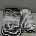 BSICPRO Bathroom Rugs and Mats Sets, 2 Piece Thick Absorbent Chenille Bath Mat Rug Set Non Slip, Soft Shaggy Bath Room Floor Mats for Bathroom, Machine Washable (Black, 20" x 47" Plus 20" x 32")