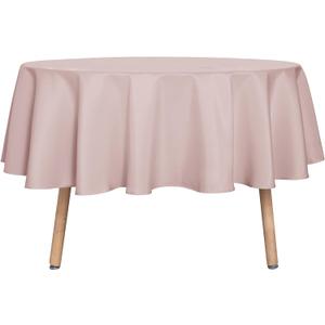 sancua Round Tablecloth - 60 Inch - Water Resistant Spill Proof Washable Polyester Table Cloth Decorative Fabric Table Cover for Dining, Buffet Parties and Camping, Blush (Fits 20-48 Inch Tables)