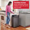 Rubbermaid Elite Stainless Steel Slim Sensor Trash Can 12-Gallon Batteries Included Charcoal Wastebasket for Home/Kitchen/Hotel/Lobby/Office 11.8G