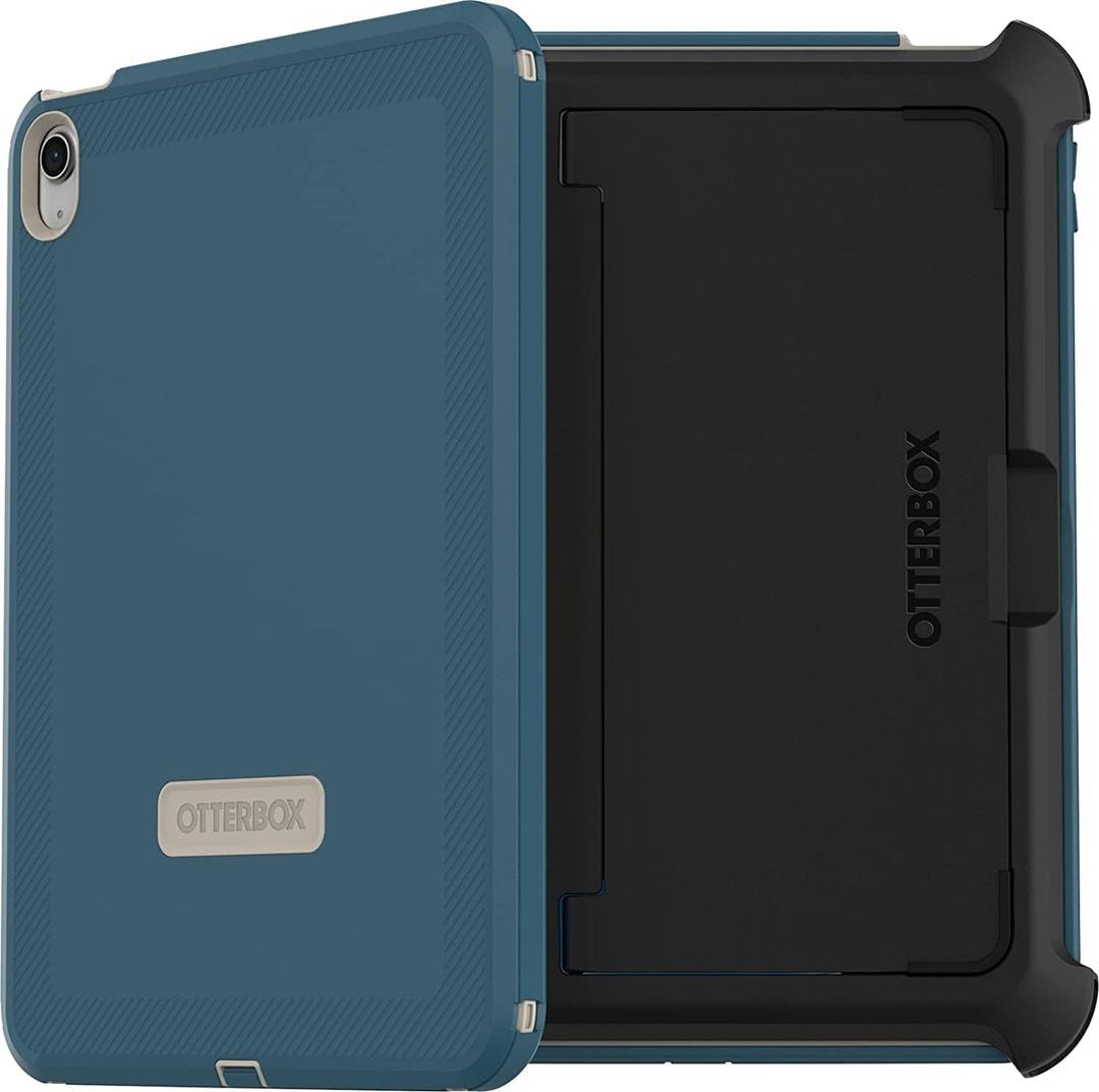 OtterBox DEFENDER SERIES iPad 10th Gen Case - Non-Retail Packaging - Baja Beach Blue, Apple Pencil storage, Port Covers, 4-Position Stand (Defender Series, Baja Beach (Blue))