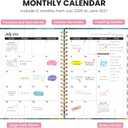 Academic Planner 2026-2027, Monthly and Weekly Calendar Planner, July 2026 - June 2027, Pretty Hardcover Teacher Student Planning Agenda Book with Tabs, Fit for School Office Supplies, 8.5" x 11", Coral Garden