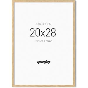 Yaetm Minimalist 20x28 Oak Wood Frame for Poster, Natural Solid Wood 20x28 Picture Frame for Wall, Lightweight, Wall Decor for Office, Gallery & Home (Single, Oak) (20x28 - 1 pack)