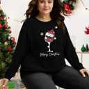 BLANCHES Plus Size Christmas Sweatshirts for Women Funny Xmas Sweater Pullover Cute Holiday Merry Christmas Graphic Tops (XXXL)