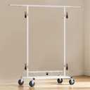 Heavy Duty Clothes Rack, Rolling Clothing Rack Load 420 LBS, White