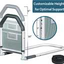 Bed Rails for Elderly Adults Safety with Storage Pocket, Adjustable Height Bed Assist Rails for Seniors & Patients, Fits All Beds Except Electric/Adjustable/Lift Bed, Tool-Free Assembly