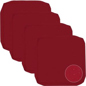 Sqodok Patio Cushion Covers 25x25 Waterproof Outdoor Cushion Covers Replacement 4Pack Patio Cushion Seat Slicovers for Sectional Sofa, Wicker Chair, Burgundy