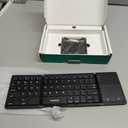 Folding Bluetooth Keyboard with Touchpad, Rechargeable Portable Travel Keyboard Bluetooth Sync Up to 3 Devices, for Windows iOS Android Tablet Laptop, Black - Big Touchpad BT5.1 x 3