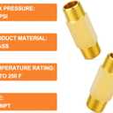 GASHER Brass Long Nipple, 1/2 NPT brass nipple, 2" Length Brass Pipe Fitting(2Pcs)