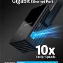 BrosTrend AX1500 WiFi 6 Universal WiFi to Ethernet Adapter with RJ45 Gigabit Port, Dual Band WiFi Bridge for PC, Printer, Smart TV, Blu-Ray Player, PlayStation, DVR, etc. Wireless to Wired Convert (black)