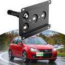 Front License Plate Bracket Compatible with Volkswagen MK5 MK6 Golf GTI EOS, Audi TT etc No Drill Tow Hook License Plate Holder, Car Tag Frame, Bumper Relocator Adapter Kit