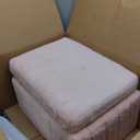 Sweetcrispy Vanity Stool Chair with Storage, 18.9H x 16L x 12.2W Ottoman Chair Faux Fur Soft Padded Makeup Footstools Seat with 4 Metal Legs Anti-Slip Adjustable Feet for Make Up, Pink