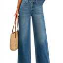 Women’s High Waisted Baggy Jeans – Stretchy Wide Leg Tummy Control Straight Leg Denim Pants Trendy Jeans for Women, L
