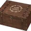 AW BRIDAL Large Mr and Mrs Wedding Keepsake Box with Lids, Engraved Wooden Storage and Decorative Box, Bridal Shower Gifts for Bride Bachelorette, Engagement Gift for Couples Newly Engaged
