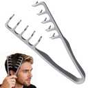 Texture Comb, Voluminous Wide Toothed Hair Comb for Men, 2-in-1 Wide & Fine Tooth for Fluffy Texture and Styling, Fluffy Texture and Styling, Travel Folding Comb with Textured Grip