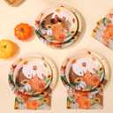 Friendsgiving Plates and Napkins Sets for 50 Guests, Thanksgiving Paper Plates and Napkins Party Supplies for Thanksgiving Friendsgiving Party Decorations